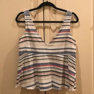 Zara multi color v neck fun top